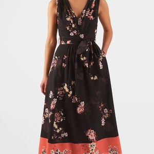 eShakti black floral maxi dress